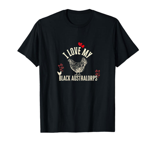 Black Australorp Vintage Chicken Lover T-Shirt