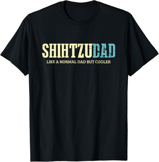 Shih Tzu Dad Retro Funny Dog Lover Owner Father's Day T-Shirt