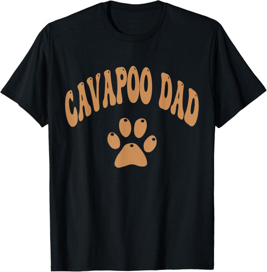 Cavapoo Dad paws Funny Cavapoo Dog Lovers T-Shirt