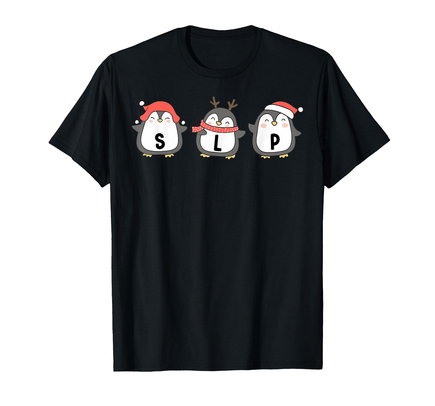 Cute Penguins SLP Christmas Speech Language Pathologist T-Shirt