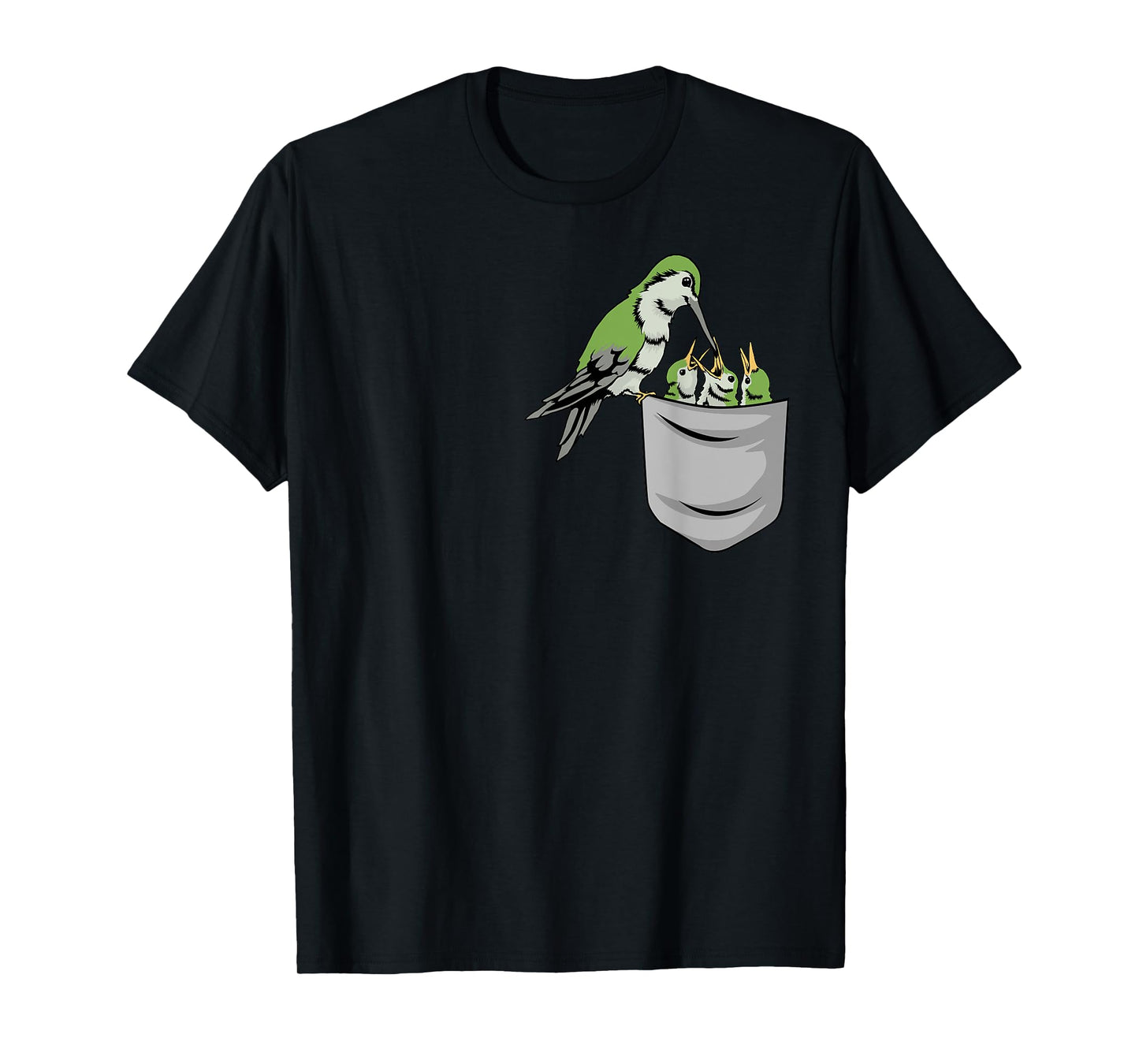 Hummingbird Tshirt Pocket Bird Shirt Bird Swing Feeding Birb T-Shirt