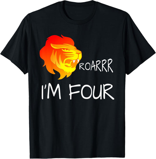 Lion Roar Im Four - Boys 4th Birthday T-Shirt T-Shirt