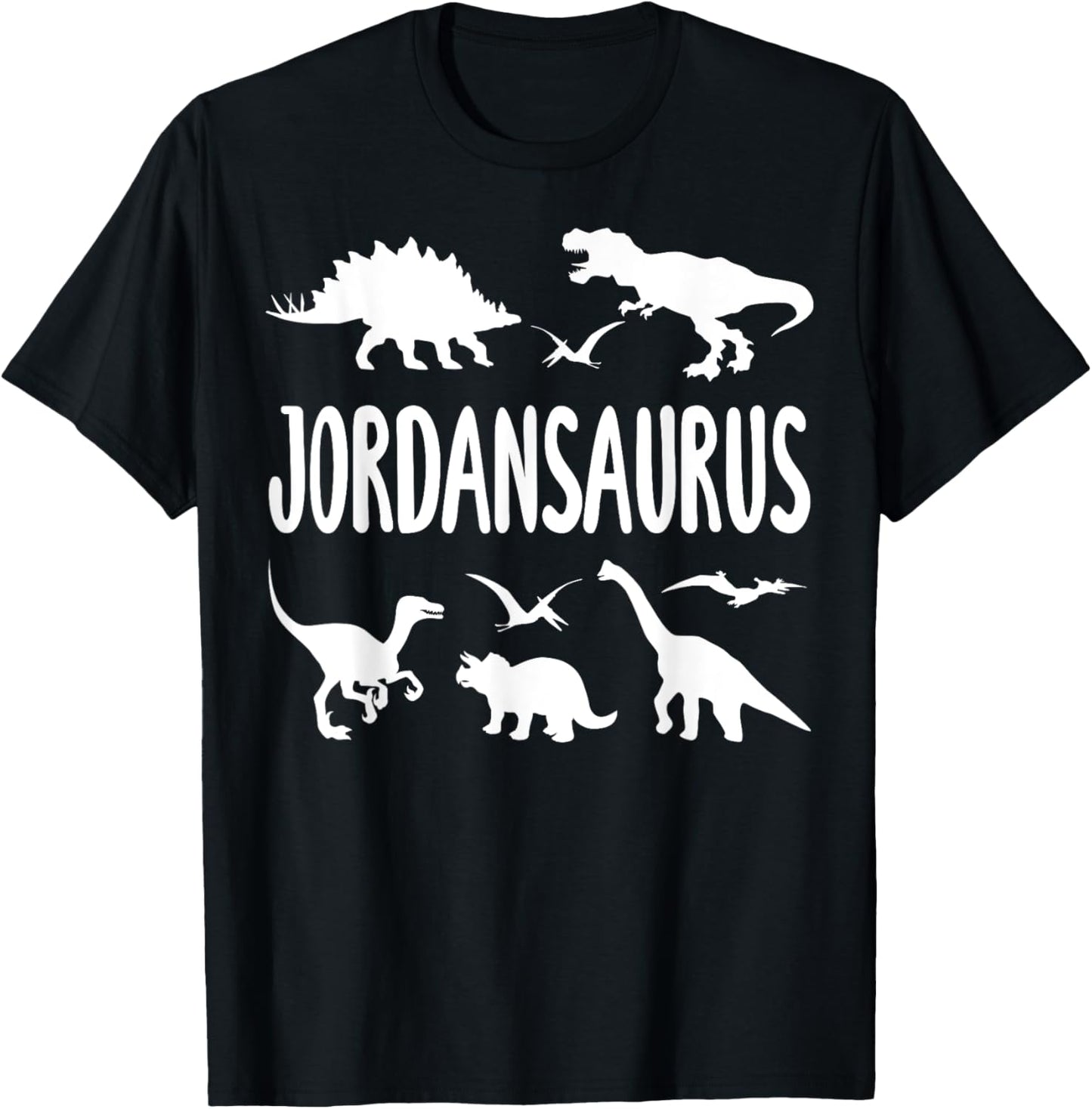Dinosaur T Rex Dino Jordan Jordansaurus Boys Name T-Shirt