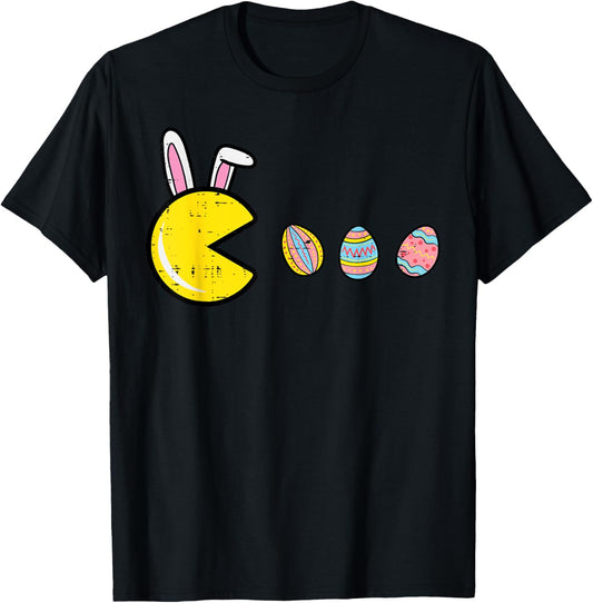 Video Game Eating Easter Eggs Retro Gamer Men Boys Kids Teen T-Shirt