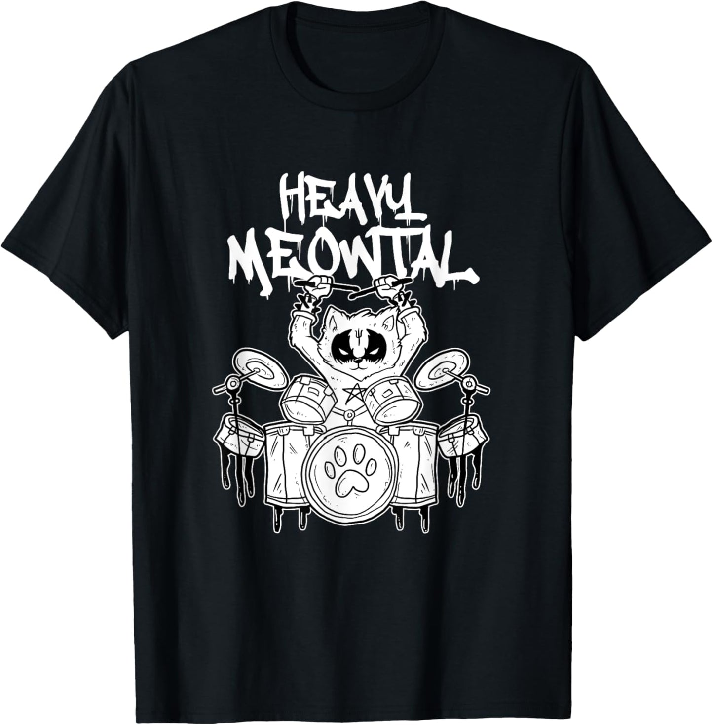 Heavy Meowtal Cat Heavy Metal Music T-Shirt