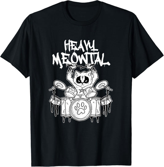 Heavy Meowtal Cat Heavy Metal Music T-Shirt