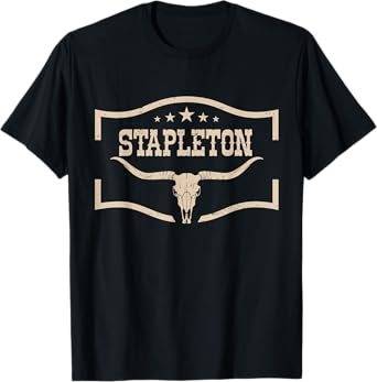 Classic Stapleton Cow Name Vintage Bull-Skull Music Country T-Shirt