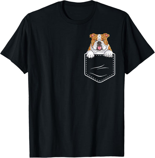 Funny English Bulldog In The Pocket Cute Bulldog Lover T-Shirt