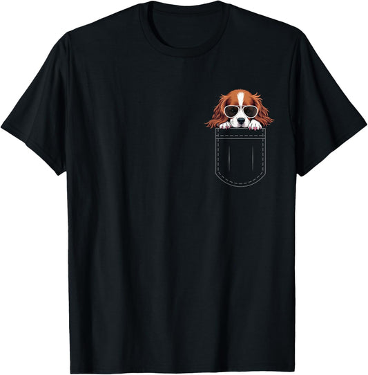 Cavalier King Charles Spaniel Dog In The Pocket T-Shirt