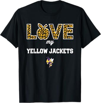 Greenville Yellow Jackets Logo Love My Team HS T-Shirt