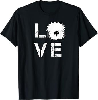 Love My Dog - Funny English Sheepdog T-Shirt Cool Pet Tee T-Shirt