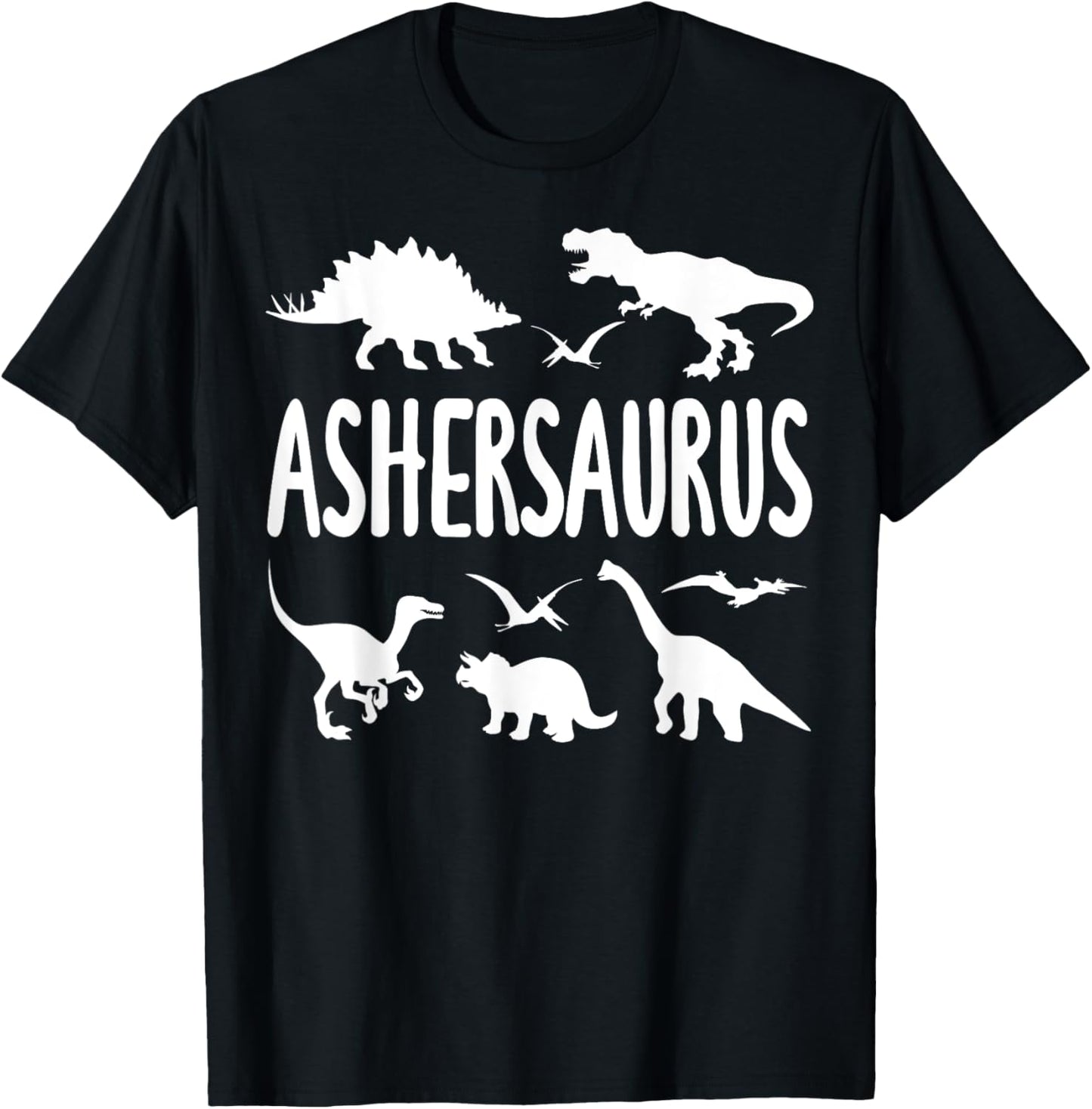 Dinosaur T Rex Dino Asher Ashersaurus Boys Name T-Shirt