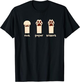 Funny Dog Rock Paper Scissors Hilarious Cute Dog Paws T-Shirt for Men Girls Kids