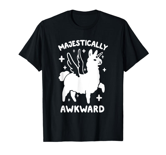 Majestically Awkward Llamacorn Funny Cute Llama T-Shirt