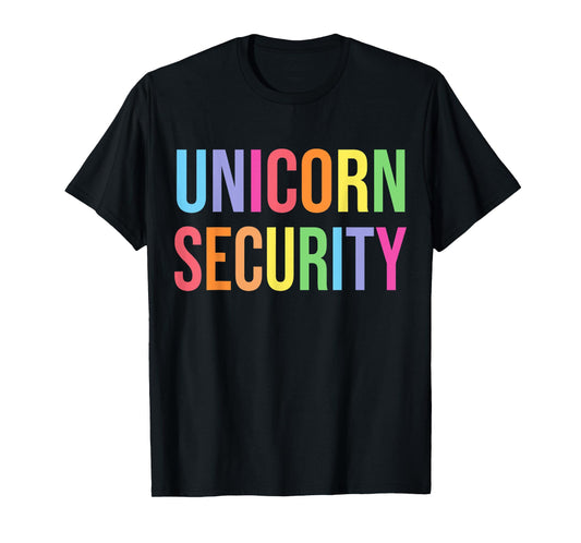 Halloween Dad Mom Daughter Adult Costume, Unicorn Security T-Shirt
