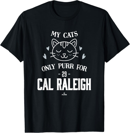Cat Lovers for Cal Raleigh Seattle Baseball MLBPA T-Shirt