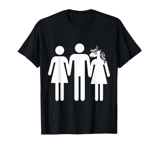Unicorn Threesome Funny Shirt T-Shirt