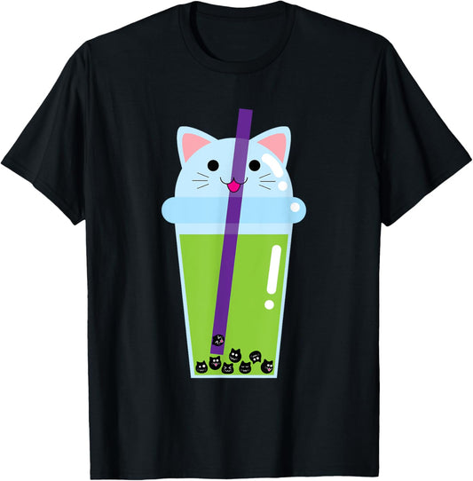 Cute Kawaii Bubble Tea Boba Milk Tea Cat Lover Gift Kit-Tea T-Shirt