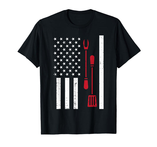 US Flag Bbq Grilling Tools Barbecue 4th July Women Men Kids T-Shirt