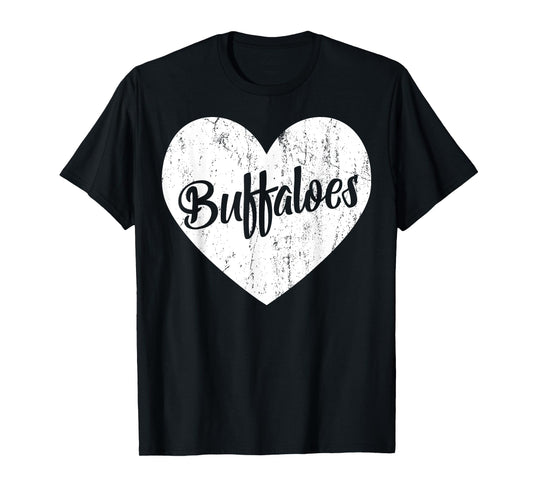 Buffaloes School Sports Fan Team Spirit Mascot Heart Gift T-Shirt