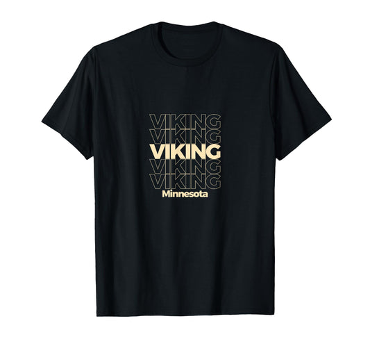 Vintage Viking, Minnesota Repeating Text T-Shirt