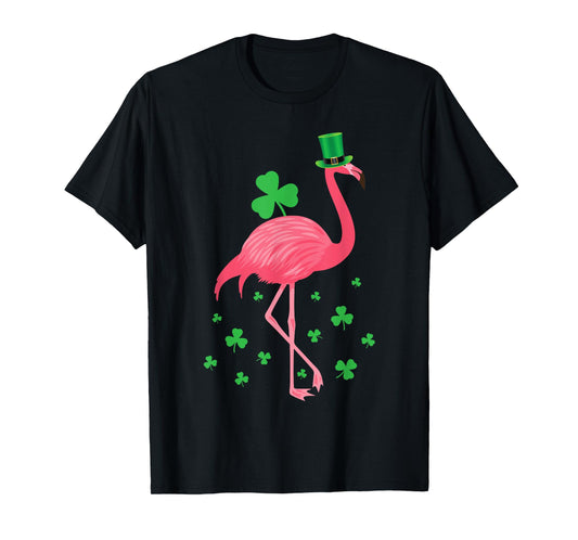 Flamingo Shamrock Leprechaun St Patricks Day T-Shirt