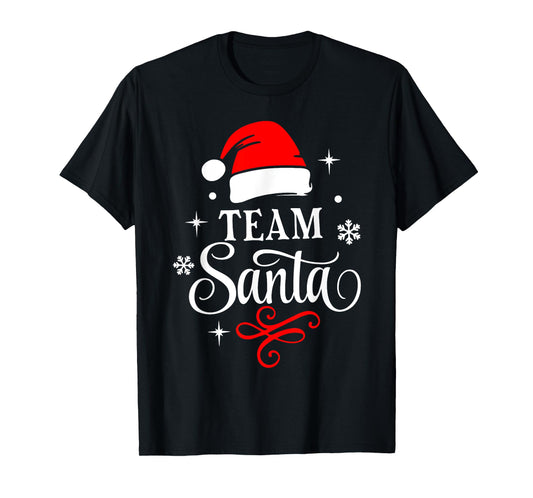 Team Santa Christmas Squad Family Matching Pajamas Boys Men T-Shirt