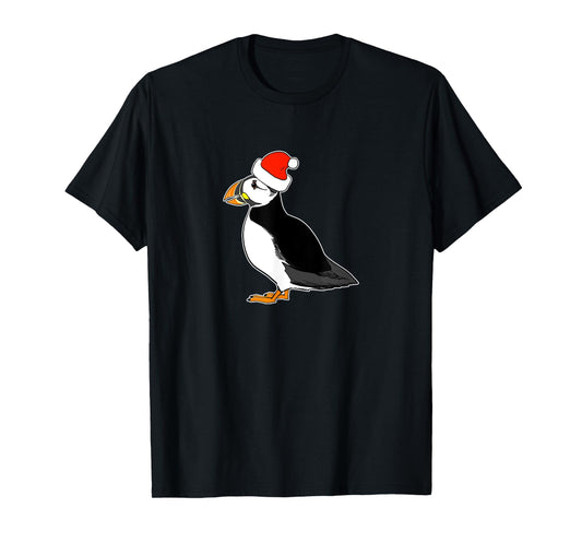 Funny Christmas Puffin T-Shirt Santa Cute Puffin Shirt