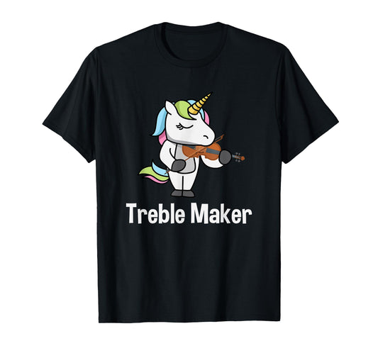Violinist Shirt for Girls - Treble Maker Unicorn Violin Gift T-Shirt