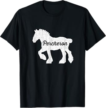 Distressed Silhouette of Percheron Draft Horse T-Shirt