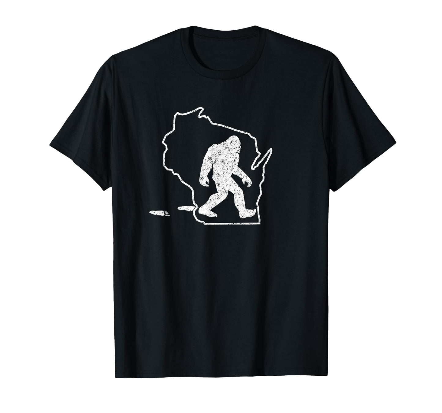 Wisconsin State Pride Vintage Bigfoot Hunter T Shirt