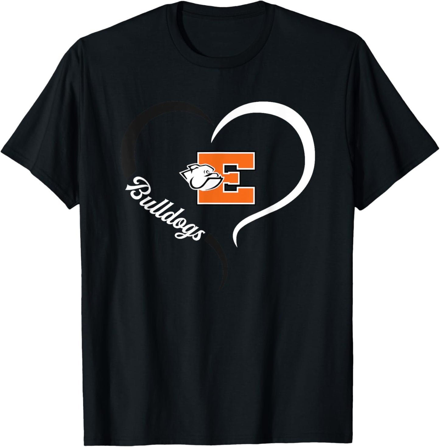 Elida Bulldogs Logo Half Heart Slogan HS T-Shirt