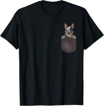 Dog In Pocket Funny Dog Lover Australian Cattle Dog T-Shirt