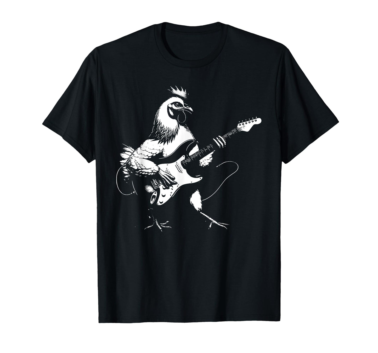 Chicken Playing Bass Guitar Shirt Men Animal Playing Guitar T-Shirt