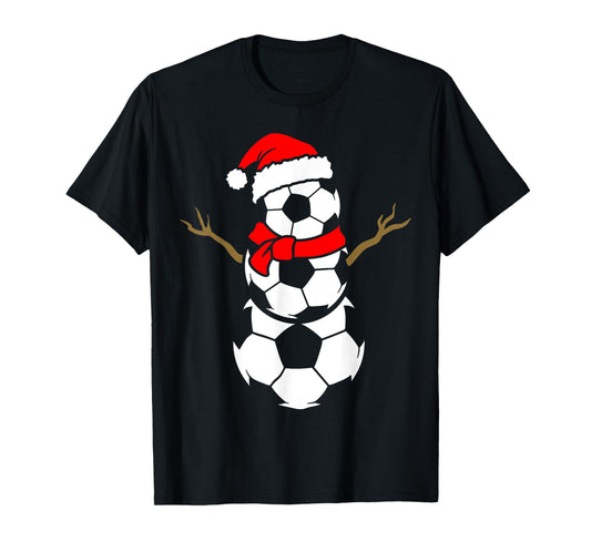 Christmas Soccer Santa Claus Snowman Ball Player Pajama T-Shirt