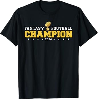 Fantasy Football Champion 2024 Shield Trophy Emblem T-Shirt