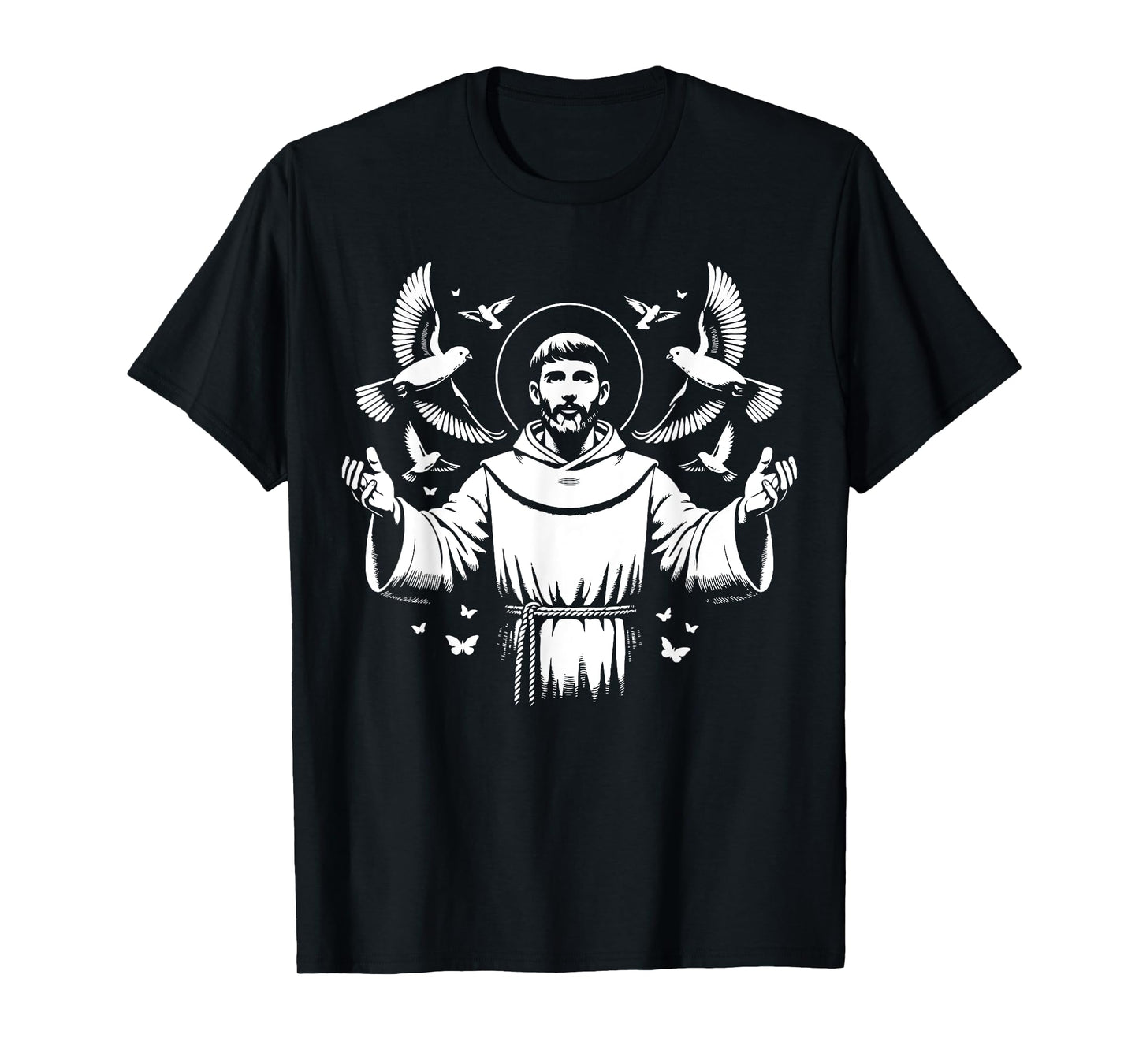 St Francis of Assisi Patron Saint of Animals Birds Catholic T-Shirt