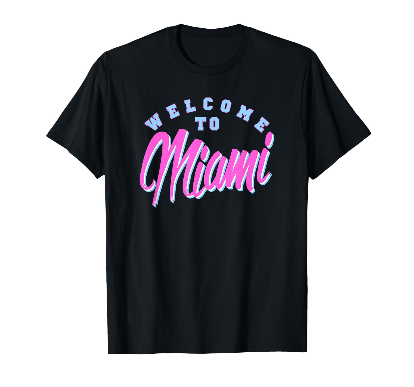 Vintage Welcome To Miami Beach Florida Souvenir Palm Trees- Men Women Girls Kids T-Shirt