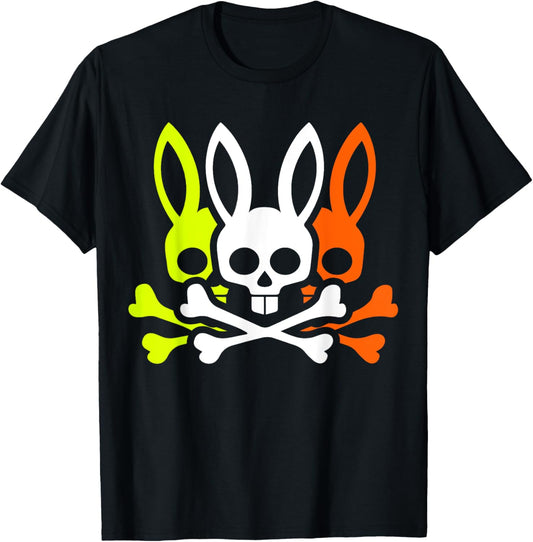 Scary Skull And Crossbones Bad Rabbit Horror Bunny Halloween T-Shirt