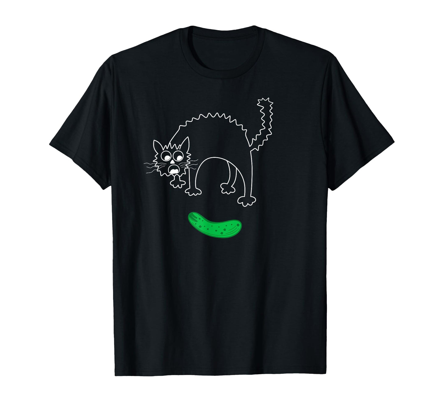 Freaked Out Cat Cucumber Scared Cat Pickle T-Shirt