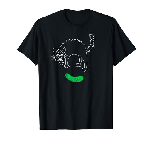 Freaked Out Cat Cucumber Scared Cat Pickle T-Shirt