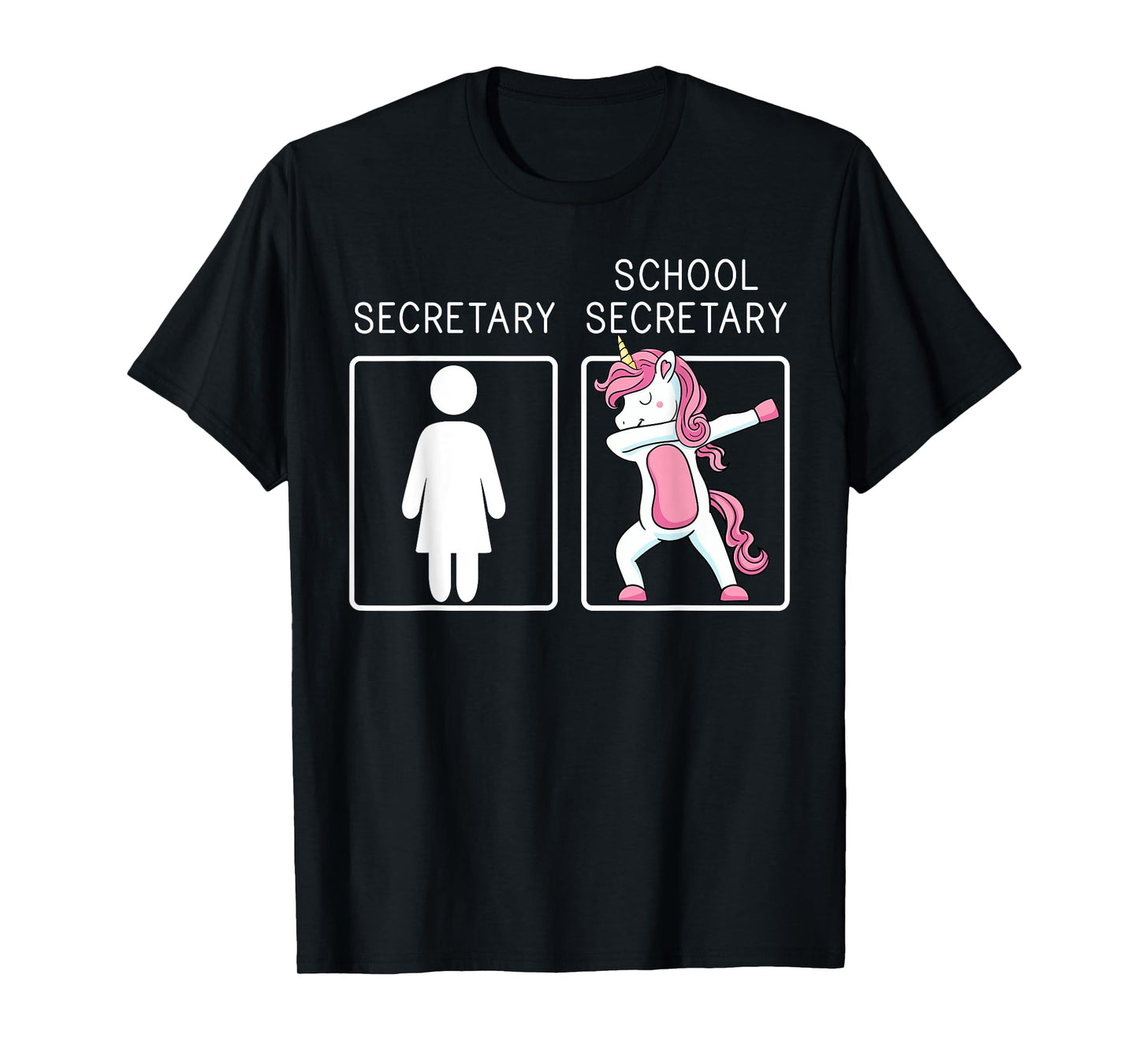 School Secretary Unicorn Dabbing Administrative Assistants T-Shirt