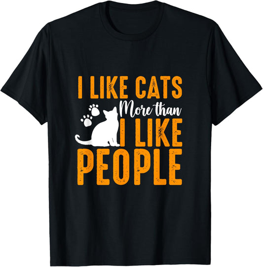 I Like Cats More Than People, Cute Kitten Pet Lover T-Shirt