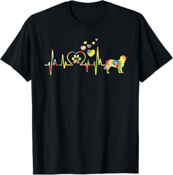 Golden Retriever Tie Dye Heartbeat - Dog Lover Puppy Owner T-Shirt