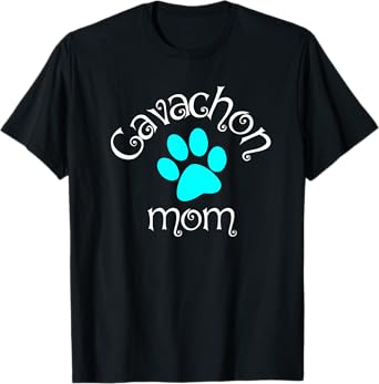 Cavachon Mom Blue Dog Paw Gift T-Shirt for Men Women Girls Kids