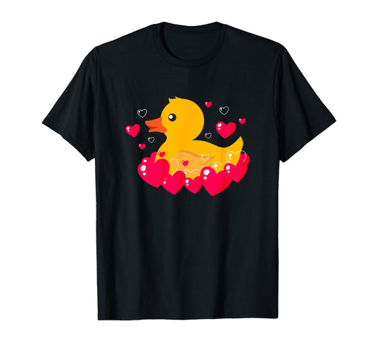 Yellow duck Rubber love Valentines day Funny men women kids T-Shirt