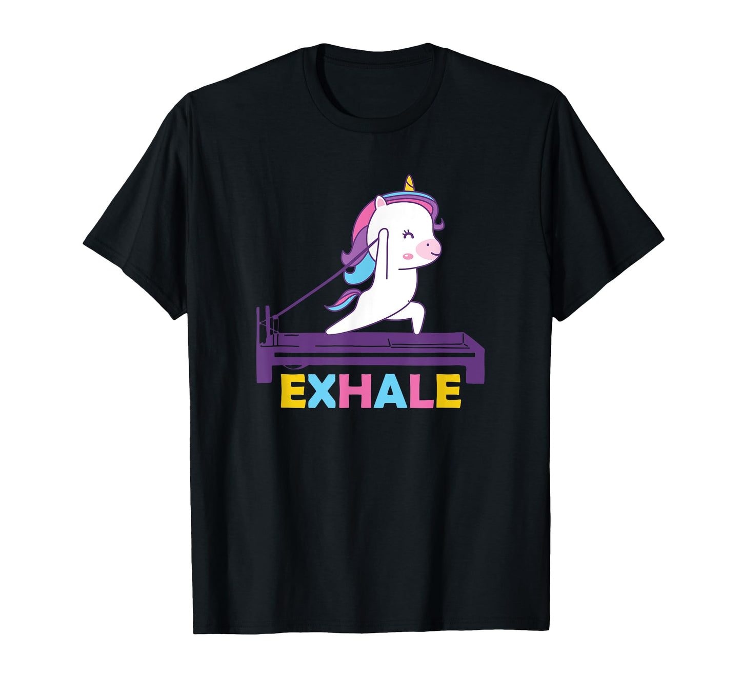 Pilates Training Workout - Sport Club Exhale Unicorn T-Shirt