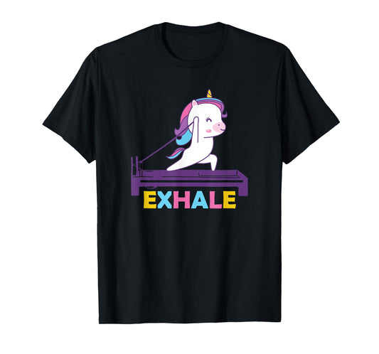 Pilates Training Workout - Sport Club Exhale Unicorn T-Shirt