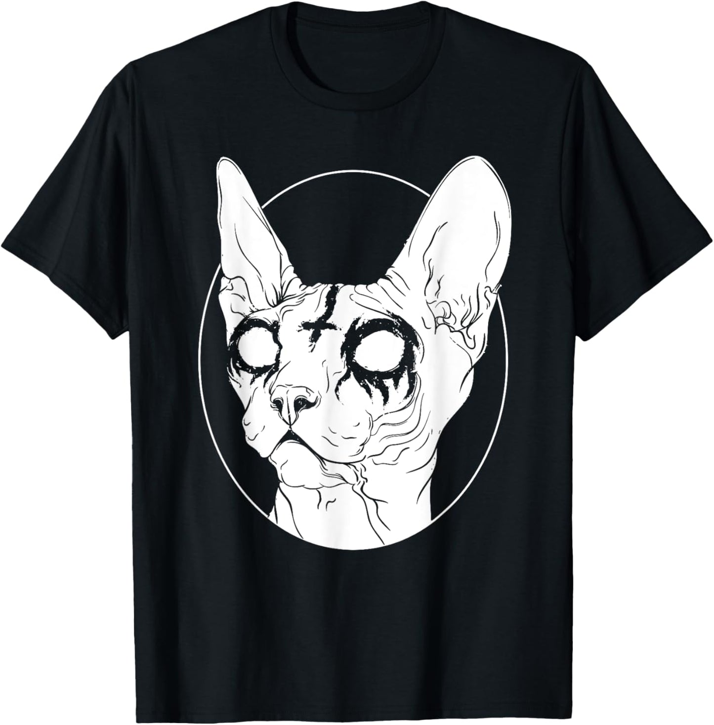 Black Metal Sphynx Cat I Goth and Death Metal T-Shirt