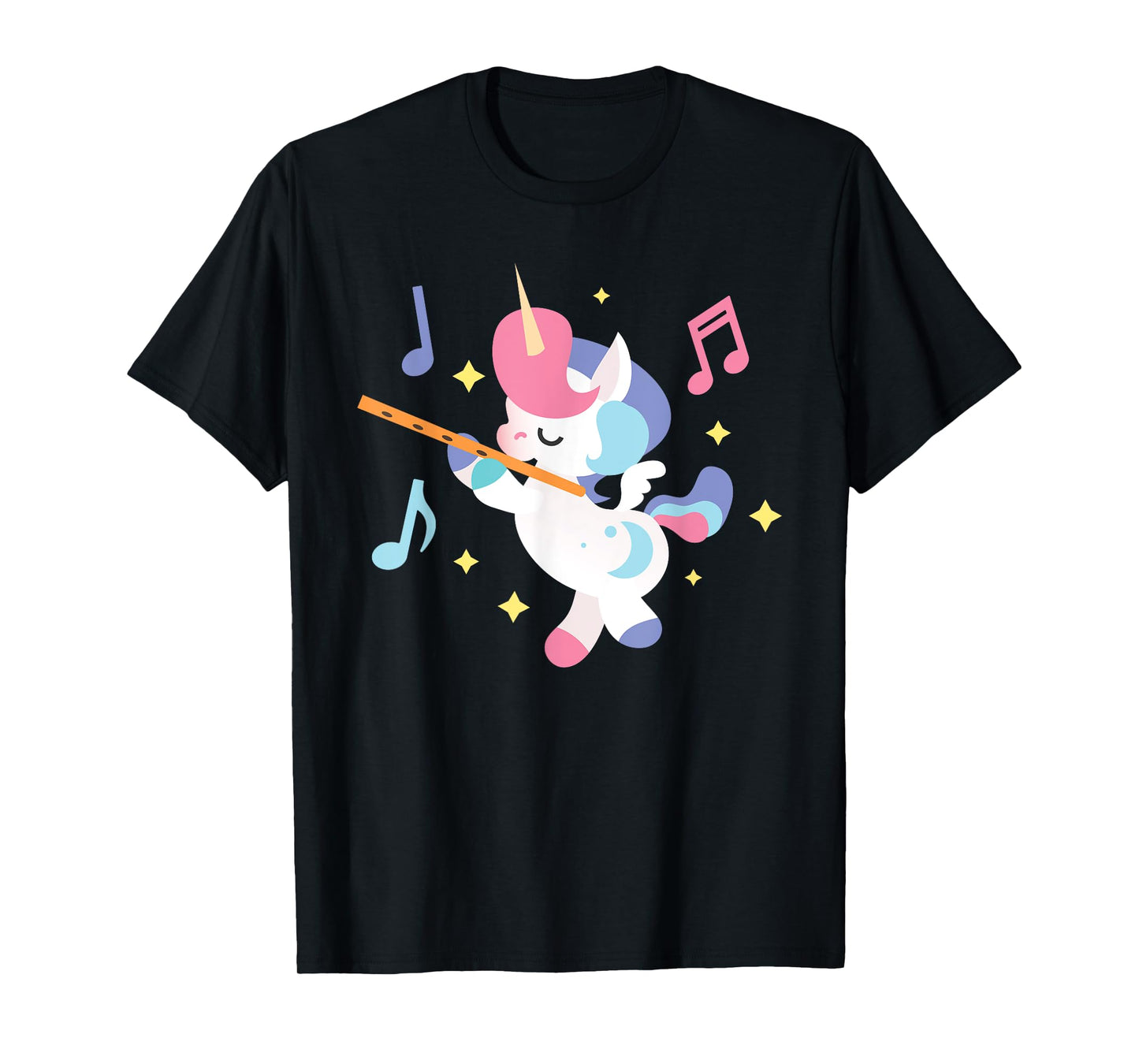 Flute Unicorn - Flute Player Flutist Marching Band Music T-Shirt